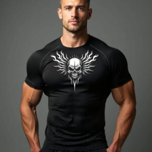YOROX Skull Designed Compression Half Sleeves T-Shirt